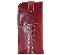 Mala Leather Edgbaston Collection Custodia per occhiali in pelle 5193_88, Rosso scuro, Taglia unica