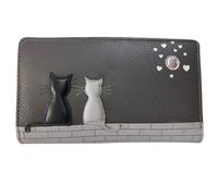 Mala Leather Midnight Cats RFID - Portamonete a due ante, Grigio, Taglia unica, Contemporaneo
