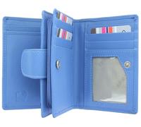 Mala Leather Origin Collection 3118_5 - Portafoglio in pelle con protezione RFID e finestrella esterna, Mirtillo, Taglia unica, Moderno
