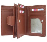 Mala Leather Origin Collection 3118_5 - Portafoglio in pelle con protezione RFID e finestrella esterna, Marrone chiaro, Taglia unica, Moderno