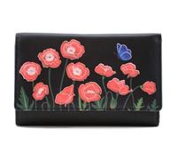 Mala Leather Papavero grande portafoglio in vera pelle con protezione RFID, 12 scomparti per carte di credito, scomparto per banconote, finestra per documenti d'identità, tasca portamonete con