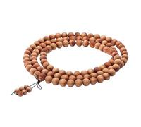 Mala + Rosario + Braccialetto con perline, Bracciale Mala buddista in legno di tuia con 108 grani(6mm)