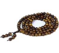 Mala + Rosario + Braccialetto con perline, Braccialetto di preghiera Mala con 108 perline in legno di salice marino, elastico, unisex, diverse misure, 6 mm, 8 mm e 10 mm.(6mm)