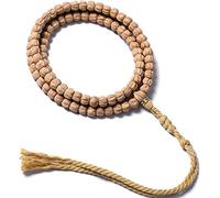 Mala + Rosario + Braccialetto con perline, Mala buddista con semi di timo tibetano, collana con perline elastiche, 120 perline da 7 mm, nero