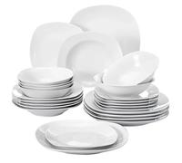 MALACASA Elisa 24 pezzi stoviglie in porcellana ceramica Set da tavola ciotole di cereali zuppa piatto da Dessert stoviglie Serive per 6 persone
