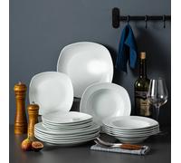 MALACASA Elisa Set da pranzo in porcellana ceramica da 18 pezzi con piatto da 6 *, piatto da minestra, servizio di Set di piatti da Dessert per 6 persone