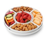 MALACASA Piatti da portata divisi in porcellana, vassoio per condimenti, ciotole per feste, perfette per patatine e salse, frutta, verdura, caramelle e snack, vassoio da portata per feste e