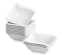 MALACASA, Serie Flora, Servizio da Ciotole per Cereali in Porcellana Bianca Crema Set 12 Pezzi con 12 Ciotole per Cereali per 12 Persone