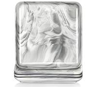 MALACASA, Serie Ivy, Servizio Piatti in Marmo, 4 Pezzi Piatti Quadrati, 25,5 cm