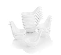 MALACASA, Serie Ramekin.Dish, Set di 12 Ciotoline in Porcellana Bianca, 20 ml (9,5 x 5,2 cm), Perfette per Aperitivi, Antipasti, Dolci, Merende e Salse, Ideali per Uso Quotidiano e Occasioni Speciali