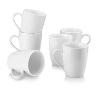 MALACASA Series Elisa 6 pezzi tazza da caffè in porcellana bianca avorio 360cc tazza da latte