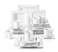 MALACASA Series Set di stoviglie in porcellana da 30/60 pezzi con 12 * tazze, piattini, piatti da Dessert per zuppa di cena Set di stoviglie per il 6/12