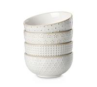 MALACASA Set di 4 Ciotole Cucina, 850 ML Coppette Macedonia in Gres per Gelato, Confettata, Insalatiera, Aperitivo, Colazione, Dessert, Adatto per Lavastoviglie e Microonde - Serie LYDIA