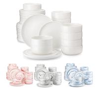 MALACASA Set di stoviglie in porcellana con piatto in ceramica da 18/36 pezzi con piatti per cena/Dessert da 6/12 pezzi, Set di stoviglie per ciotola per il 6/12 18 Piece White