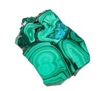 Malachite Crystal - Natural Polished Stone Slices, Raw Rock Mineral Specimens, Decorative Malachite Pieces Meditation | Spiritual Energy Balance, Home Collectibles, Study Room Office Flower Pots With