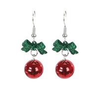 Malachite Orecchini di Natale Creativo Fiocco di Natale Orecchini di perle rosse serie di Natale Ornamenti ene Orecchini Set, Taglia unica, Metallo