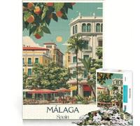Málaga Costa Del Sol Poster Puzzle da 1000 pezzi | 38x52cm Decorazioni artistiche per la casa Aiuta l'esercizio del cervello Regalo di compleanno Regali di viaggio,