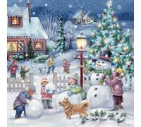 Malagro 20 tovaglioli natalizi Snowy Winter Village come decorazione da tavolo. Tovaglioli di carta con motivo. Anche per decoupage e decoupage 33 x 33 cm