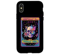 Malata di mente ma totalmente rilassata Skull Butterfly Custodia per iPhone X/XS