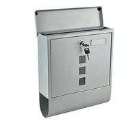 MALATEC Cassetta delle Lettere Cassetta Postale per Esterni Cassetta Postale con Coperchio - Linea Sottile Resistente agli Agenti atmosferici in Argento e bloccabile con Slot per giornali 1187