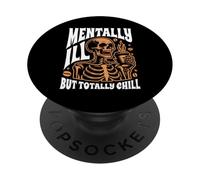 malato di mente ma totalmente freddo Design per un fan del caffè PopSockets PopGrip Adesivo