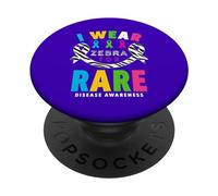 Malattia rara 2026 - Indosso Zebra per la consapevolezza delle malattie rare PopSockets PopGrip Adesivo