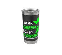 Malattia renale Indosso Verde Per Il Mio Cugino Nastro Bicchiere termico in acciaio inox doppia parete