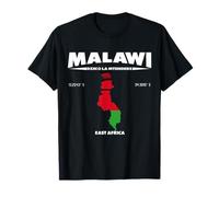 Malawi Map Design con coordinate e soprannome Maglietta