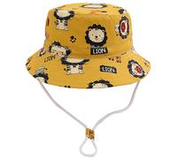 Malaxlx Cappello da sole per bambini, cappello da pescatore, cappello estivo, cappello da spiaggia, protezione UV, per ragazze e ragazzi, leone, 4-8 Anni