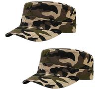 Malaxlx Confezione da 2 cappelli militari da uomo e donna, regolabili, in cotone, con parte superiore piatta, Jungle Camouflage, taglia unica