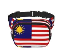 Malaysia Flag Print Square Double Layer bag Waist Bag Trendy Pack Travel Bag con Bel regolabile, nero, Taglia unica