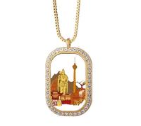 Malaysia Kuala Lumpur - Collana con ciondolo a forma di acquerello, con cristalli e diamanti