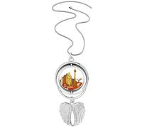 Malaysia Kuala Lumpur - Collana con ciondolo ad acquerello e ali d'angelo