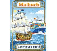 Malbuch, Boote und Schiffe.