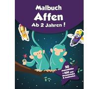 Malbuch für Kinder - Affen (ab 2 Jahren): 50 Ausmalbilder + 500 zum Herunterladen & Ausdrucken!