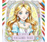 malbuch mädchen: 50 tolle Malvorlagen für Kinder ab 5 Jahren - Geschenkidee zum Geburtstag - blanko zum Ausmalen mit Motiven Prinzessin, Drachen, ... benennen / quadratisch 22x22 cm