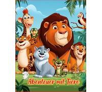 Malbuch mit Tiere für Kinder ab 3Jahren.Lerne die lächelnden Löwen, die verspielten Affen, die weichen Schafe, die riesigen Elefanten und die flinken Füchse kennen.