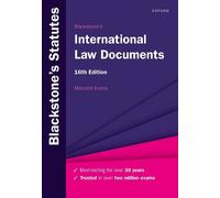 Malcolm Evans Blackstone's International Law Documents (Tascabile)