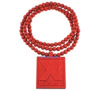 Malcolm X Collana Nuova Tutti Legno Ciondolo Con 91.4cm Lungo Perline di Catena