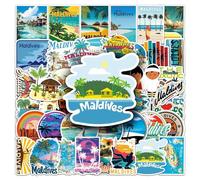 Maldive - Set di 50 adesivi in vinile impermeabili, per laptop, bambini, auto, moto, skateboard, bagagli, valigie, computer, graffiti Decal