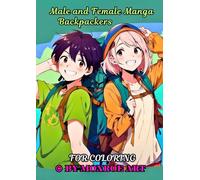 Male and Female Manga Backpackers For Coloring