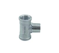 male+male+Female Threaded 3 Way Tee T Pipe Fitting 1/4" 1/2" 3/4" 1" 1-1/4" 1-1/2" Threaded 304 Stainless Steel(F x M x F,1-1/4")