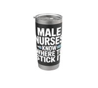 Male Nurses Know Where To Stick It Ospedale medico - Bicchiere termico in acciaio inox doppia parete