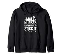 Male Nurses Know Where To Stick It Ospedale Medico Felpa con Cappuccio