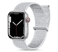 Maledan Cinturino Nylon Compatibile con Apple Watch 42mm 44mm 45mm 49mm 38mm 40mm 41mm, Regolabile Sport per iWatch Series 9 8 7 6 5 4 3 SE, 42mm/44mm/45mm/49mm, Bianca
