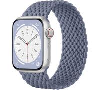 Maledan Intrecciato Cinturini Compatibili con Cinturino Apple Watch 44mm 45mm 42mm 49mm per Donna Uomo, Cinturini Tessuto Nylon Elastico solo loop per iWatch SE Series 9 8 7 6 5 4 3 2 Ultra, BluGrigio