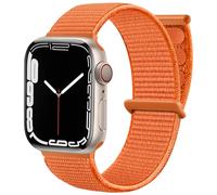 Maledan Nylon Cinturino Compatibile con Apple Watch, Regolabile per iWatch Series 9 8 7 6 5 4 3 SE, 42mm/44mm/45mm/49mm, Arancione