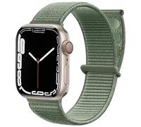 Maledan Nylon Cinturino Compatibile con Apple Watch, Regolabile per iWatch Series 9 8 7 6 5 4 3 SE, 42mm/44mm/45mm/49mm, Verde Pino