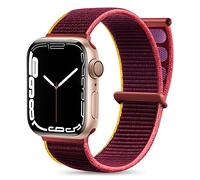 Maledan Nylon Cinturino Compatibile con Apple Watch, Regolabile Sport Cinturino per iWatch Series 9 8 7 6 5 4 3 SE, 42mm/44mm/45mm/49mm, Prugna