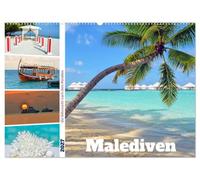 Malediven - die Sehnsucht nach dem Paradies (Wandkalender 2027 DIN A2 quer), CALVENDO Monatskalender: Atolle im Indischen Ozean mit puderzuckerweißen Stränden und türkis-blauem Wasser.